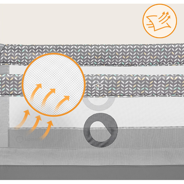 Кровать-манеж Lionelo Stefi (Grey Concrete Multicolor)