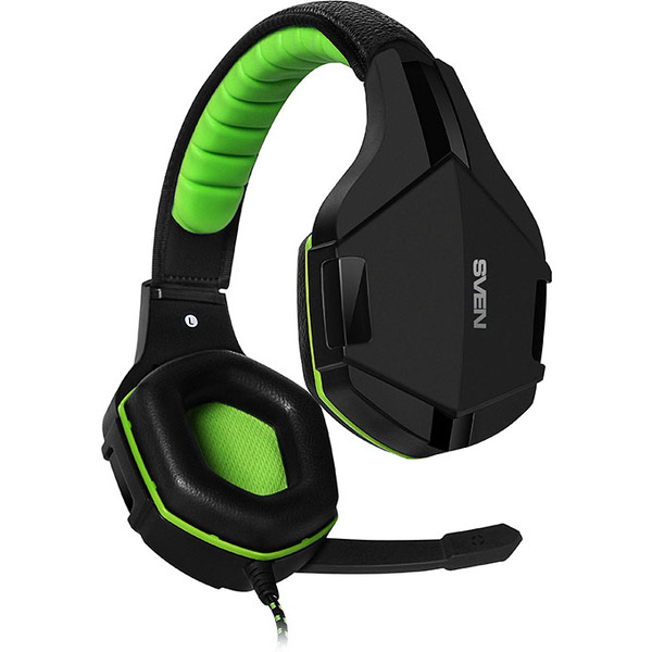 Наушники с микрофоном  SVEN AP-G852MV Black-Green