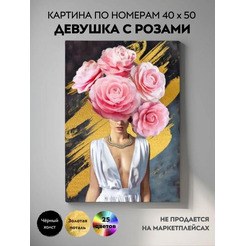 Картина по номерам ILikeGift Девушка с розами HR0688
