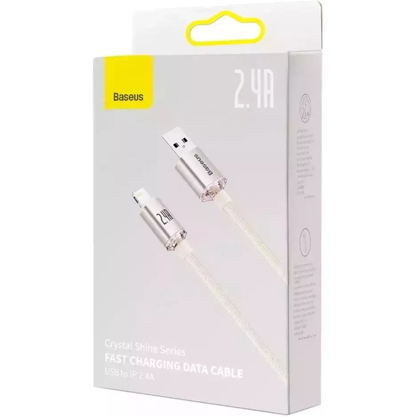 Кабель Baseus Crystal Shine USB Type-A - Lightning (2 м, розовый)