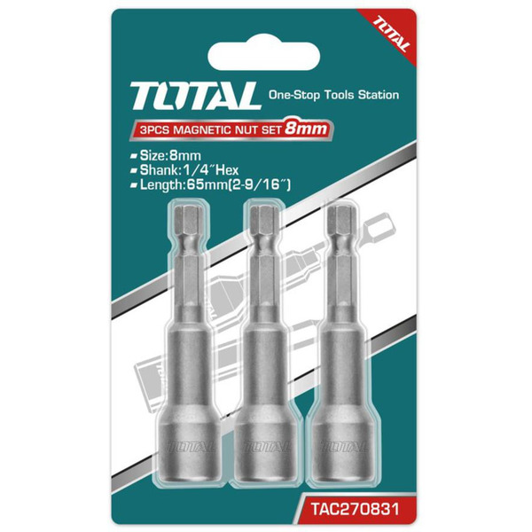 Торцевая магнитная насадка TOTAL TAC270831 (3 шт)