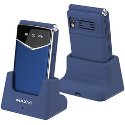 Кнопочный телефон Maxvi E11ds (синий/серебристый)