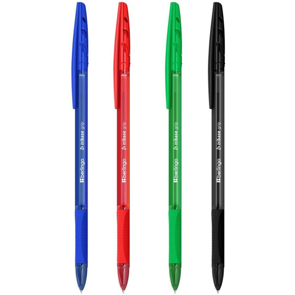 Набор шариковых ручек Berlingo "Tribase grip" CBp_10204 (4 цвета)