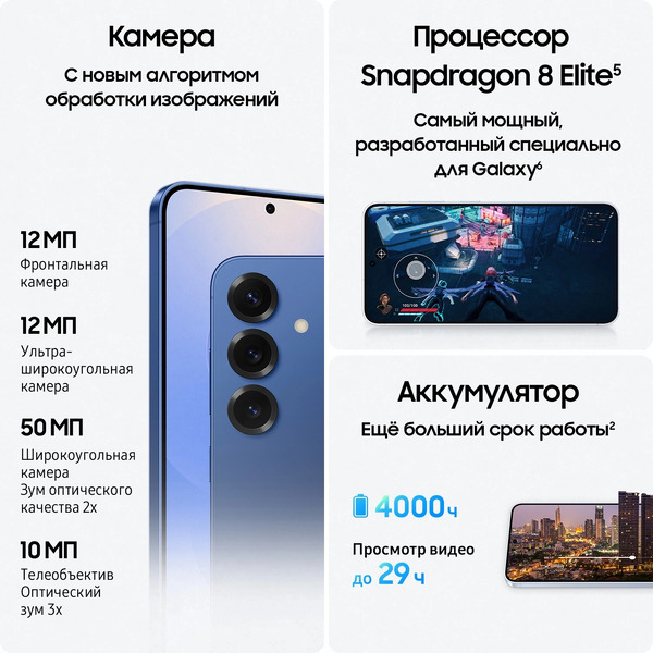 Смартфон Samsung Galaxy S25 12GB/256GB (SM-S931BDBCCAU) синий