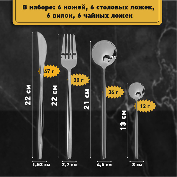 Набор столовых приборов DASWERK UNIQUE 881140