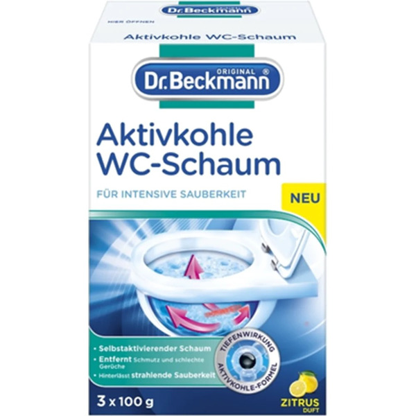 Средство для унитаза (пена) Dr. Beckmann с активированным углем 3х100 г