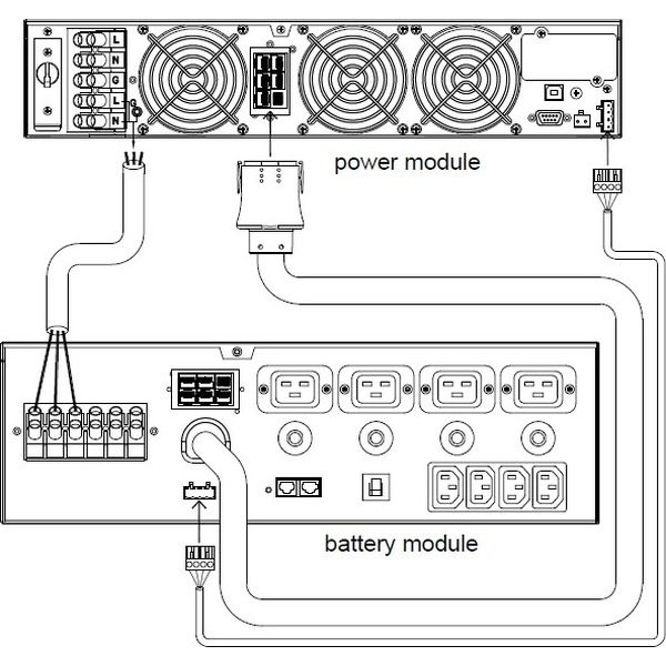 Внешний батарейный блок Powercom BAT VGD-240VRM 10K W/O PDU/CH (240В/9 А·ч)