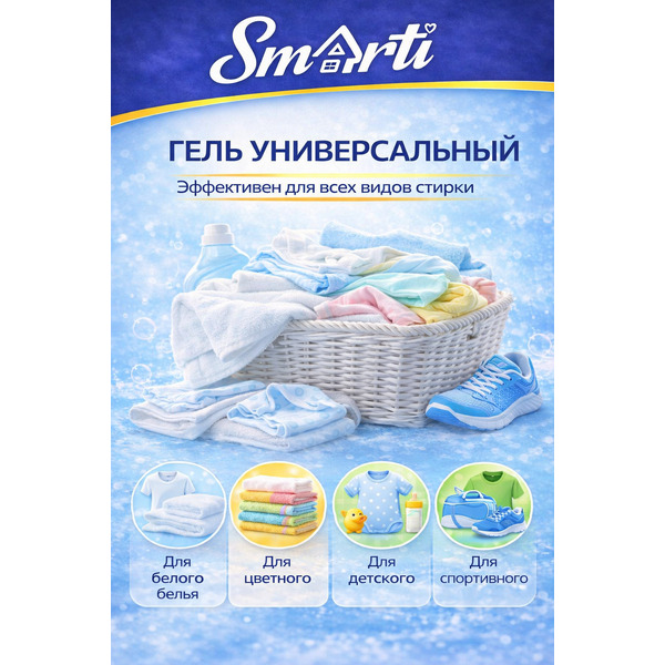 Гель для стирки Smarti ALL in ONE универсальный 2L (80 стирок)