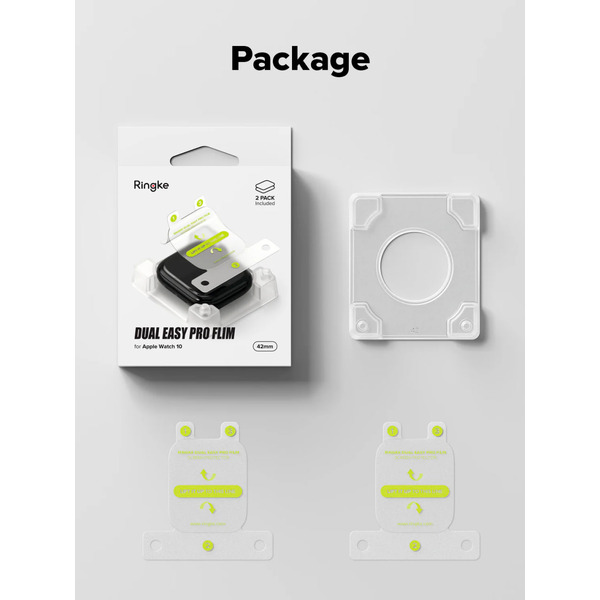 Защитная пленка RINGKE DUAL EASY PRO 2шт для Apple Watch 11 / 10 42 mm