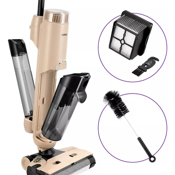 Вертикальный беспроводной моющий пылесос Kitfort КТ-5160