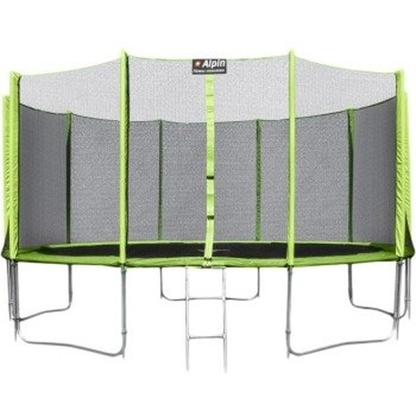 Батут Alpin 14 ft AT-435 outside зеленый (с защитной сеткой и лестницей)