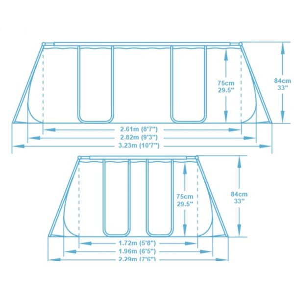 Каркасный бассейн Bestway 56629 (282х196х84 см) с фильтр-насосом