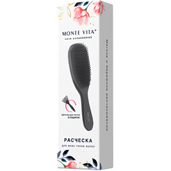 Расческа-массажер Monte Vita 23x6.5см + щетка для чистки 457429 (черный)