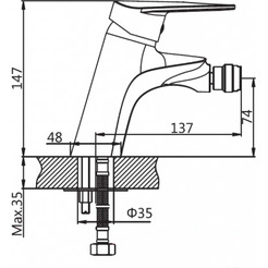 Смеситель для биде AV Engineering AVCID2-A557-608