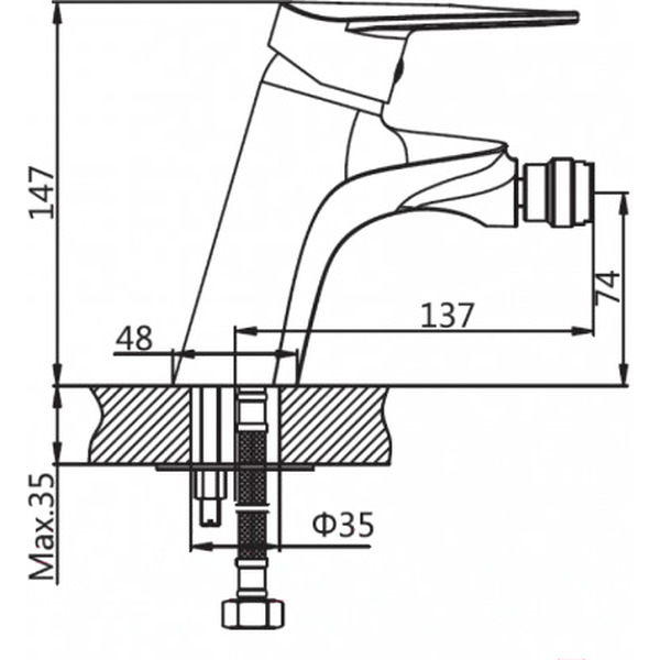 Смеситель для биде AV Engineering AVCID2-A557-608