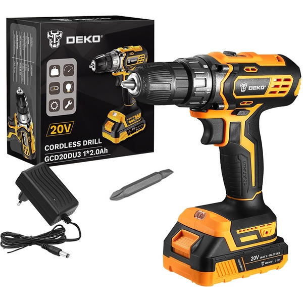 Дрель-шуруповерт Deko GCD20DU3 (063-4144) с 1-м АКБ