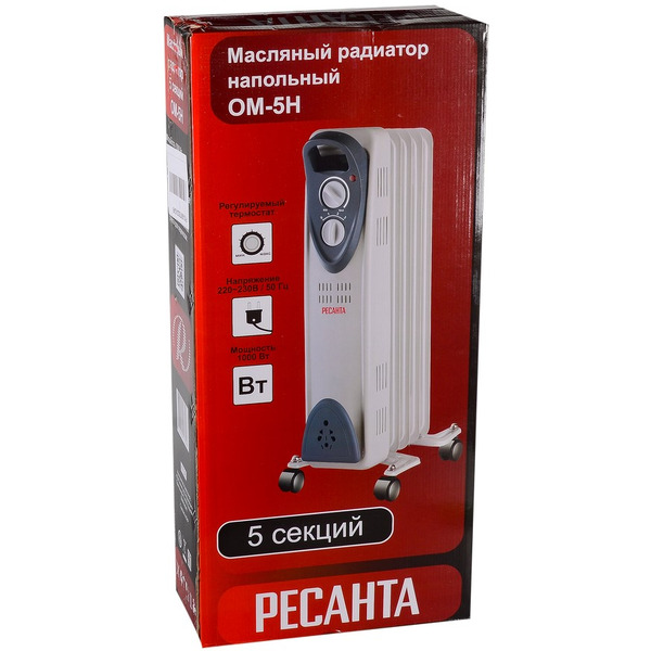 Масляный радиатор Ресанта ОМ-5Н (67/3/6)