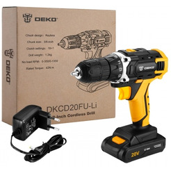 Дрель-шуруповерт Deko DKCD20FU-Li (063-4102) с 1-м АКБ