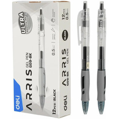 Набор ручек гелевых Deli Arris EG09-BK-P