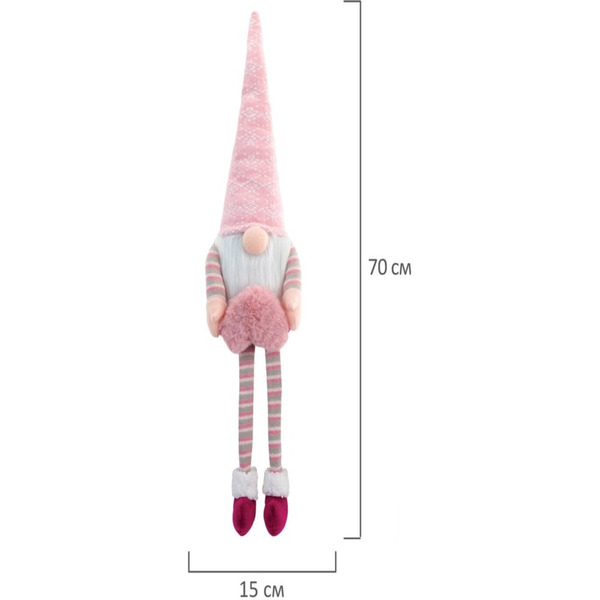 Украшение новогоднее интерьерное ЗОЛОТАЯ СКАЗКА Гном с сердечком 592524