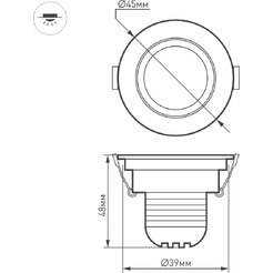 Точечный светильник Arlight LTM-R45WH 3W Day White 30Deg 014912