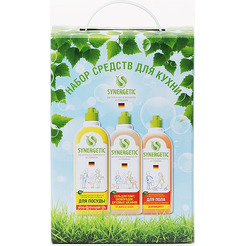 Набор средств SYNERGETIC для кухни (средства для мытья: посуды (1 л), поверхностей (1 л), плит (1 л)