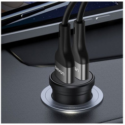 Автомобильное зарядное USAMS US-CC114 C20 2.4A Dual USB CC114TC01 (черный)