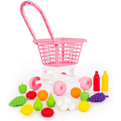 Тележка Полесье "Supermarket" №1 (розовая) + набор продуктов  68477