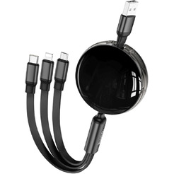 Кабель Hoco X78 USB Type-A - Lightning/microUSB/USB Type-C (1 м, черный)