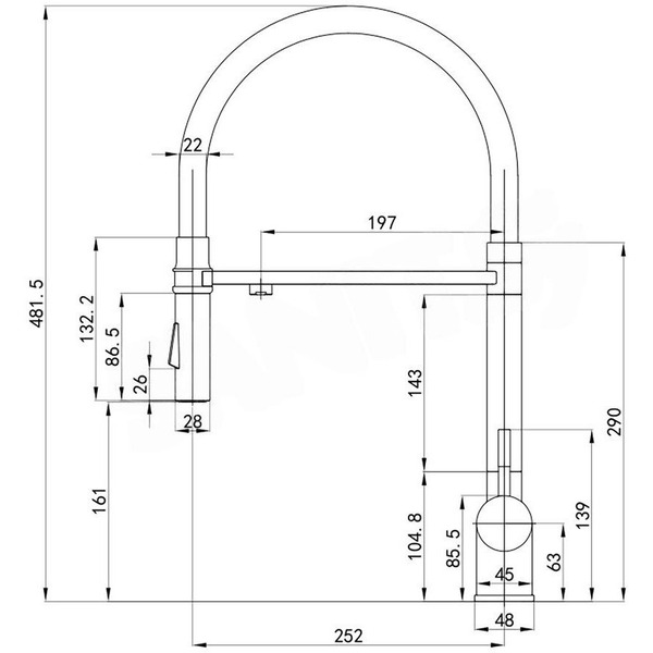 Смеситель для кухонной мойки Roxen 500504NB-B