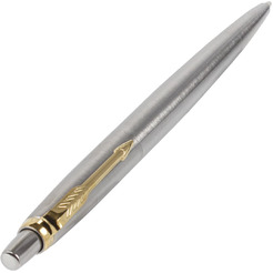 Ручка шариковая PARKER Jotter Core Stainless Steel GT (корпус серебро/позолота, синяя) 1953182