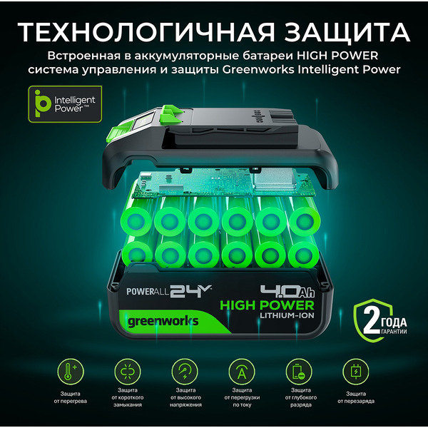 Аккумулятор Greenworks G24HP4 2958907 (24В/4 Ач)