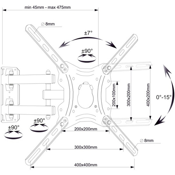 Кронштейн бытовой ELECTRICLIGHT КБ-01-84, черный