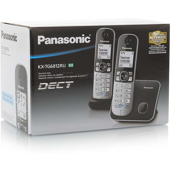 Беспроводной телефон стандарта DECT PANASONIC KX-TG6812RUB