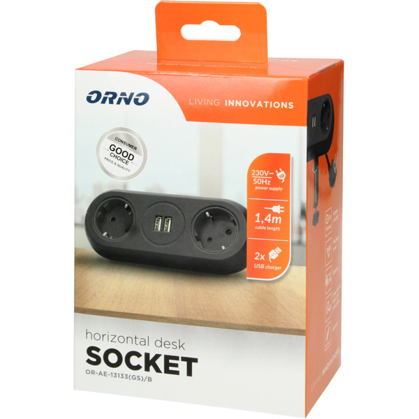 Блок розеточный Orno OR-AE-13133-B 1,4 м