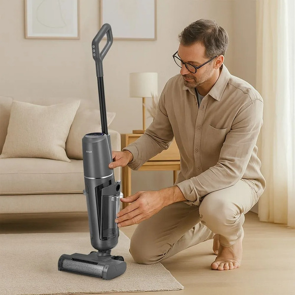 Вертикальный беспроводной моющий пылесос Kitfort КТ-5296