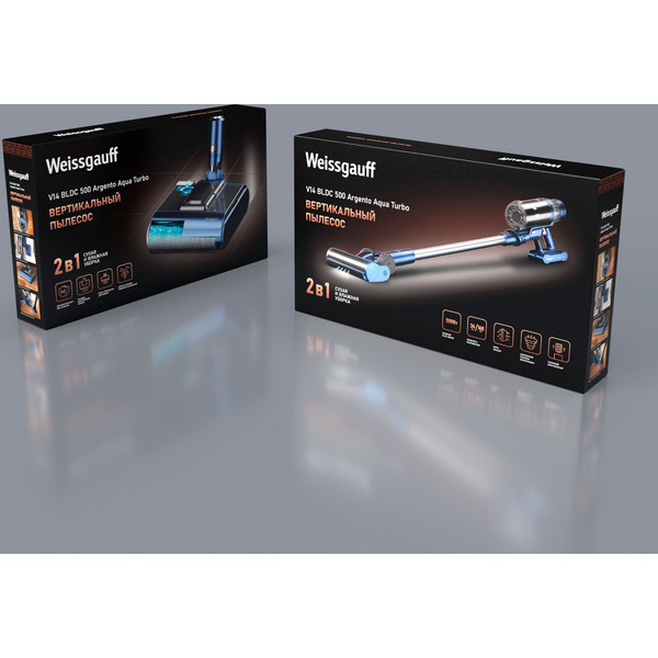 Пылесос Weissgauff V14 BLDC 500 Argento Aqua Turbo