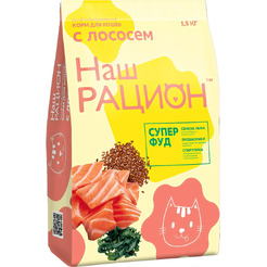 Сухой корм для кошек Наш рацион С лососем (1.5 кг)