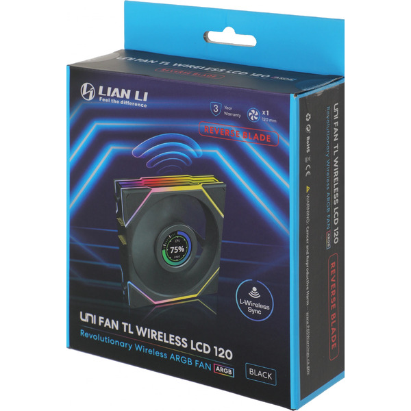 Вентилятор для корпуса Lian Li Uni Fan TL 120 Wireless Reverse 12RTLLCD1W1B G99.12RTLLCD1W1B.R0