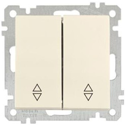 Переключатель на два направления двухклавишный Mutlusan 2100-404-0102 слоновая кость (21 серия)