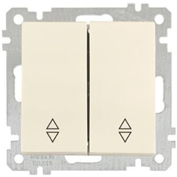 Переключатель на два направления двухклавишный Mutlusan 2100-404-0102 слоновая кость (21 серия)