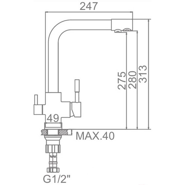 Смеситель Ledeme L4055U-3 (серый)