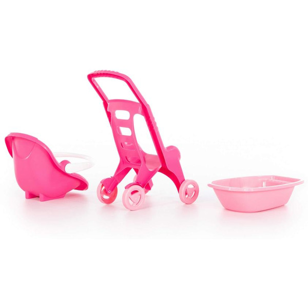 Коляска для кукол Полесье Pink Line 3х1 42842