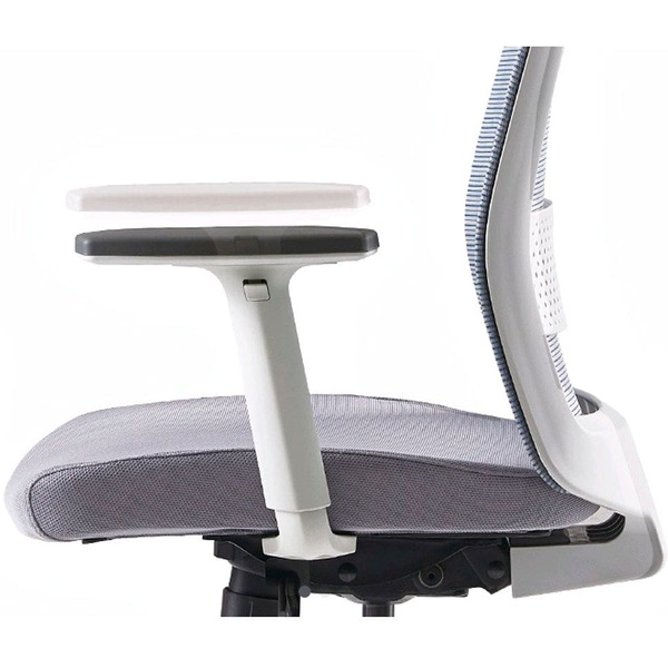 Кресло BESTUHL S30 (белая рама, спинка-сетка черн., сиденье-ткань серый)