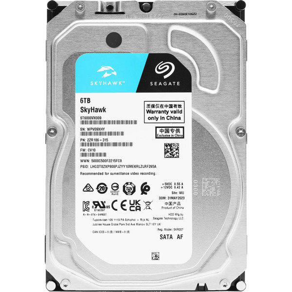 Жесткий диск Seagate Surveillance Skyhawk 4KN 6TB ST6000VX009