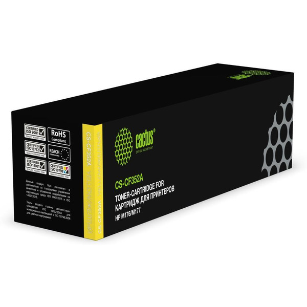Картридж лазерный Cactus CS-CF352A CF352A желтый (1000стр.) для HP M176/M177