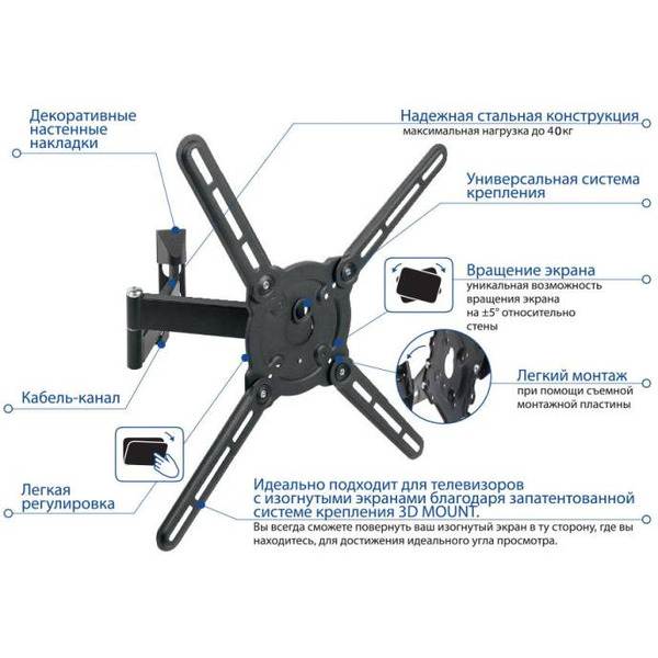 Кронштейн для телевизора Kromax ATLANTIS-15 (черный)
