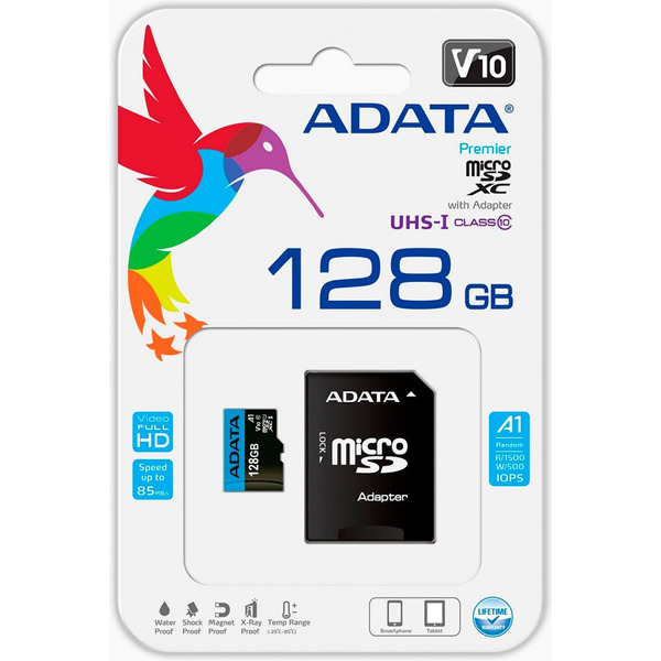 Карта памяти A-Data Premier microSDXC 128Gb AUSDX128GUICL10A1-RA1