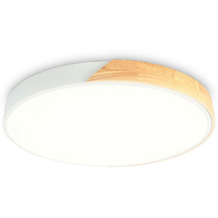 Потолочный светодиодный светильник Ambrella FZ1301 WH/LW 45W 5000K D500*50 (белый/светлое дерево)