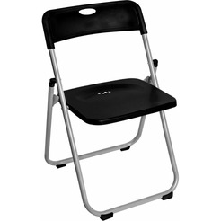 Стулья складные BRABIX Golf Lite CF-017 (КОМПЛЕКТ 4 шт., серебристый каркас, пластик, чёрный) 533034